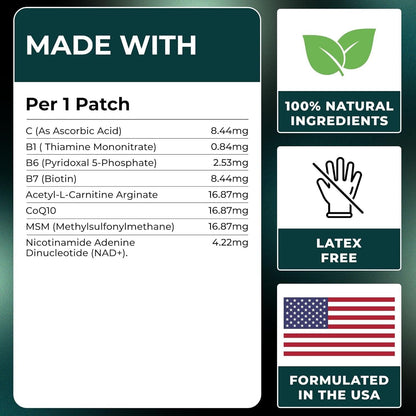 Miss Luly Nad+ Patches Advanced Formula (3 Packs, 180 Patches) CoQ10, Free Ship!
