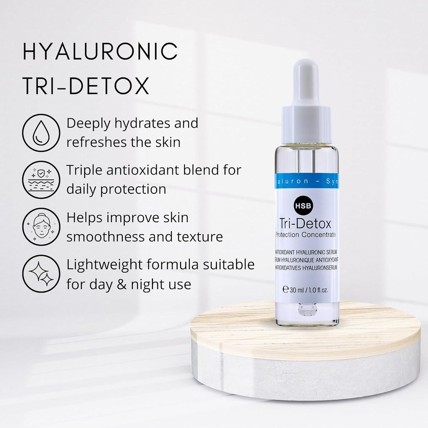 etre belle HSB Tri-Detox Protection Concen. Hyaluronic Serum, 1 oz, Free Ship!