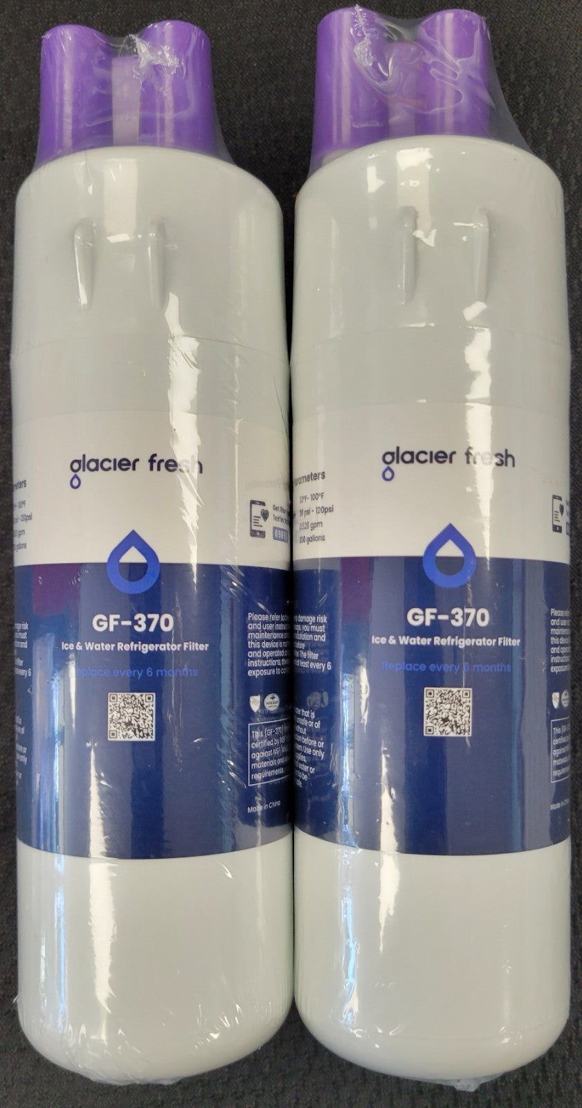 Glacier Fresh GF-370 Ice & Water Refrigerator Filter (EDR1RXD1) 2 Pack, Sealed!