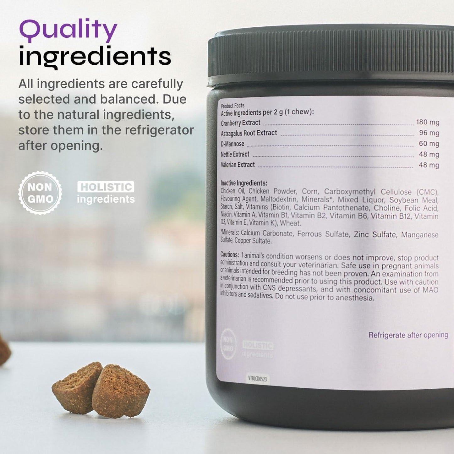 Vetrica Bladder Control Supplement for Dogs, Duck Flavor, 130 count, Exp. 1/26