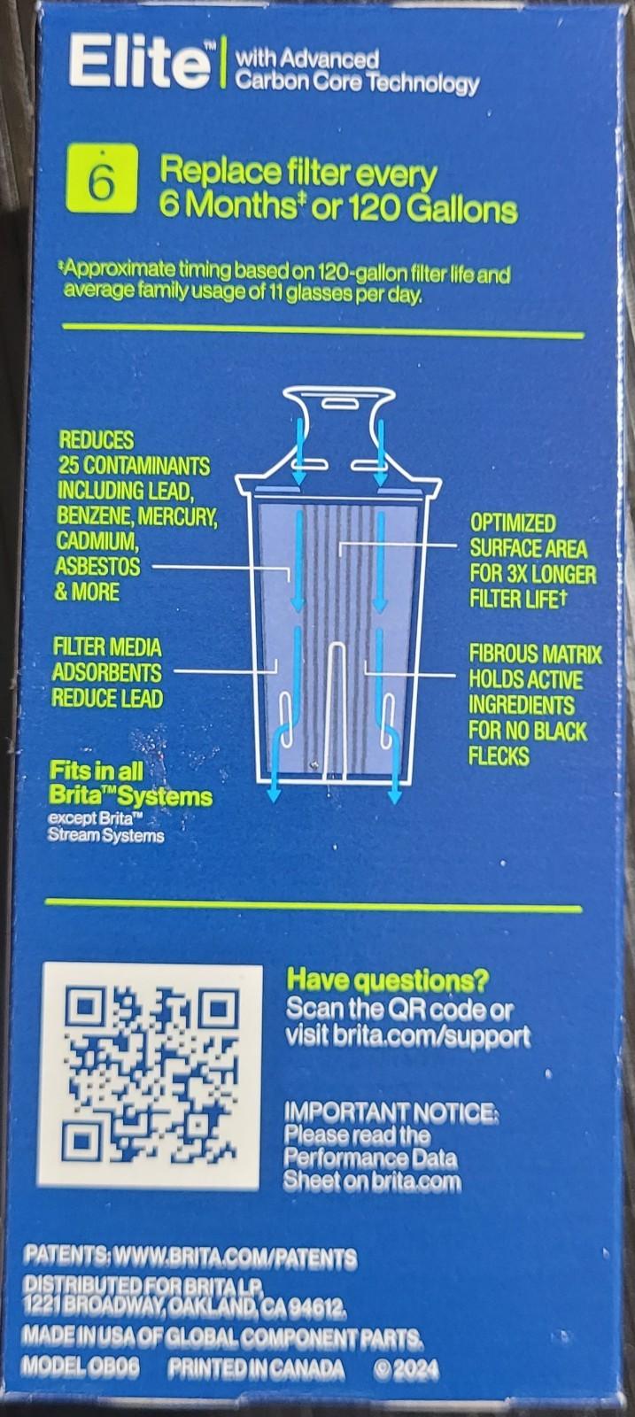 BRITA Elite Replacement Water Filter (36243), 4 Pack, New in Box, Free Shipping!