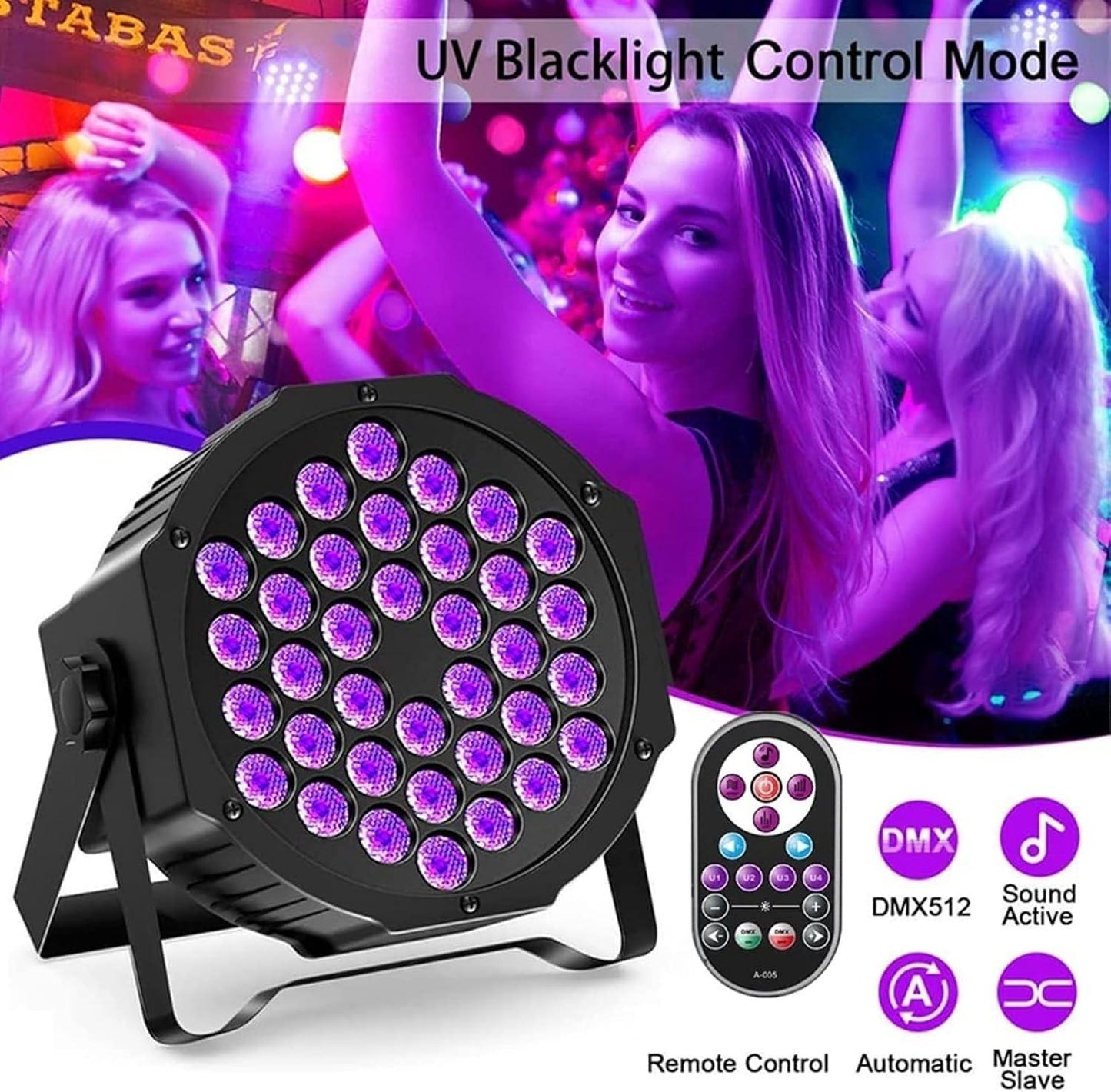 U`King 36 LED Lights, 72W UV Blacklights Stage Lights, ZQ01087, New, Free Ship!