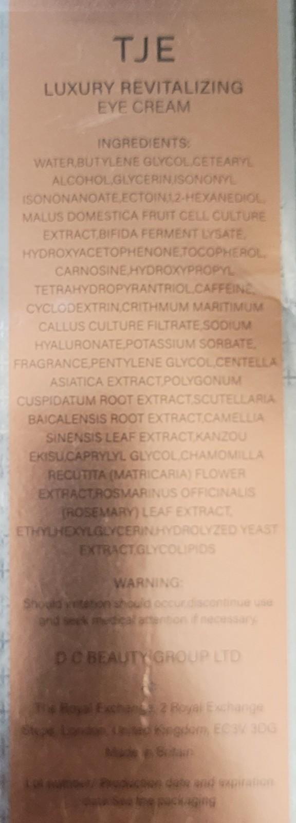 TJE Luxury Revitalizing Eye Cream, .53 oz - New in Box - Free Shipping!