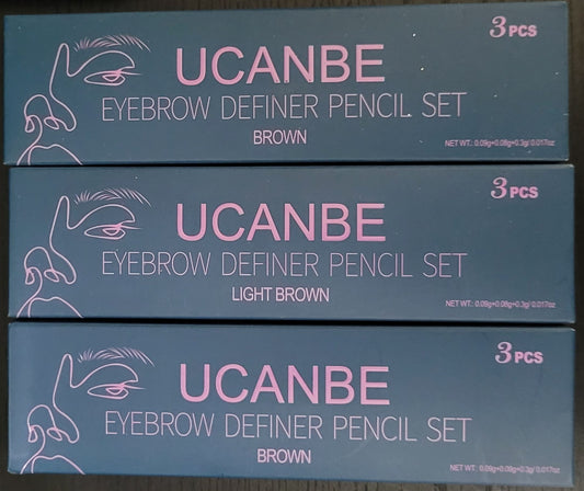 UCANBE Eyebrow Definer Pencil Set, Brown (3 Packs - 9 Pencils), New - Free Ship!