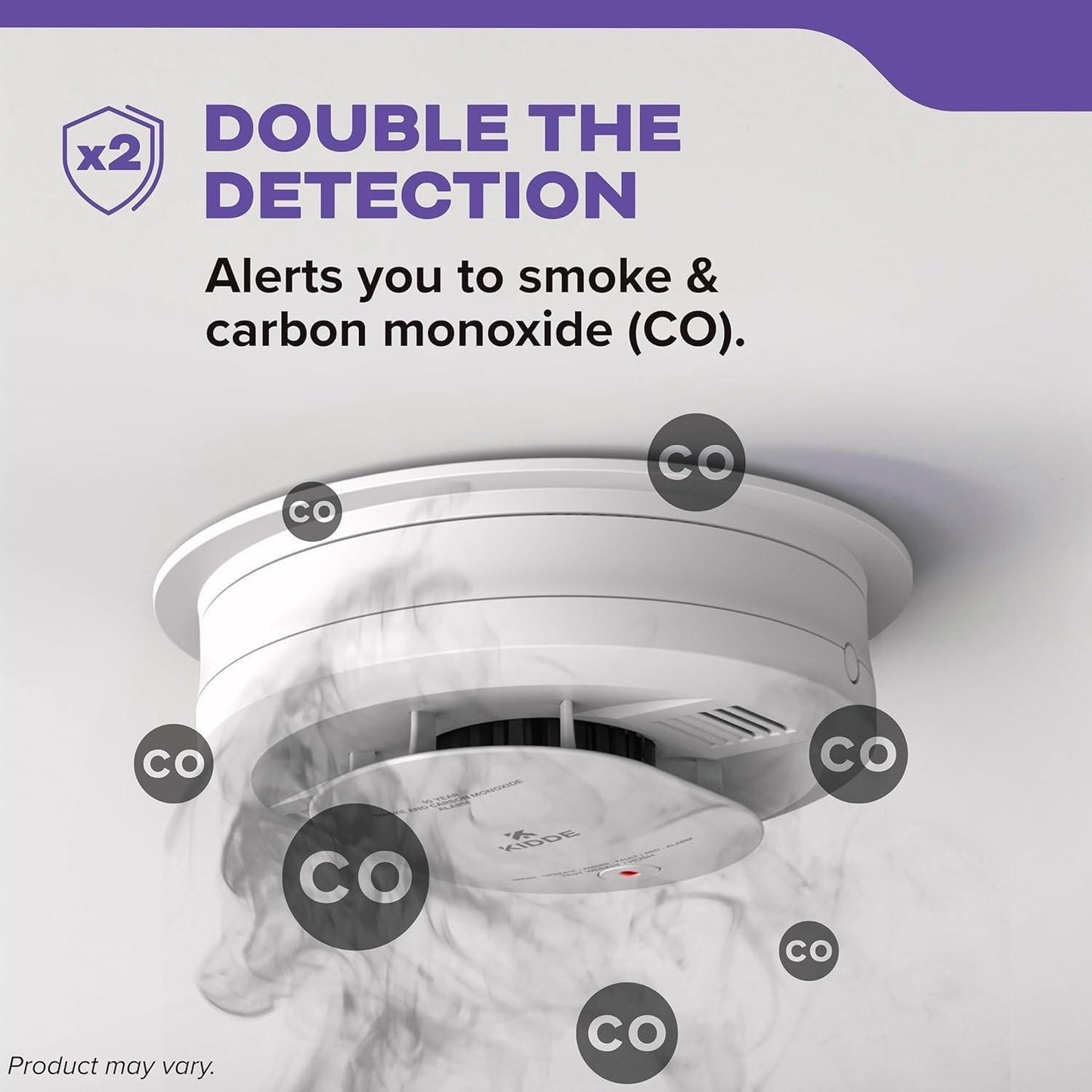 Kidde Smoke & Carbon Monoxide Detector (30CUA10-V), (New, 2 Pack, 10 yr, Voice)