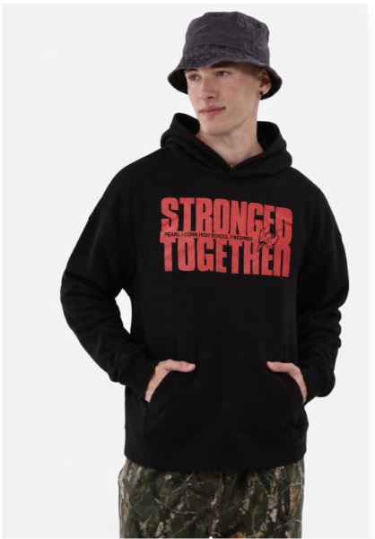XL  High School Firebirds Stronger Together Black Pullover Hoodie - NEW!