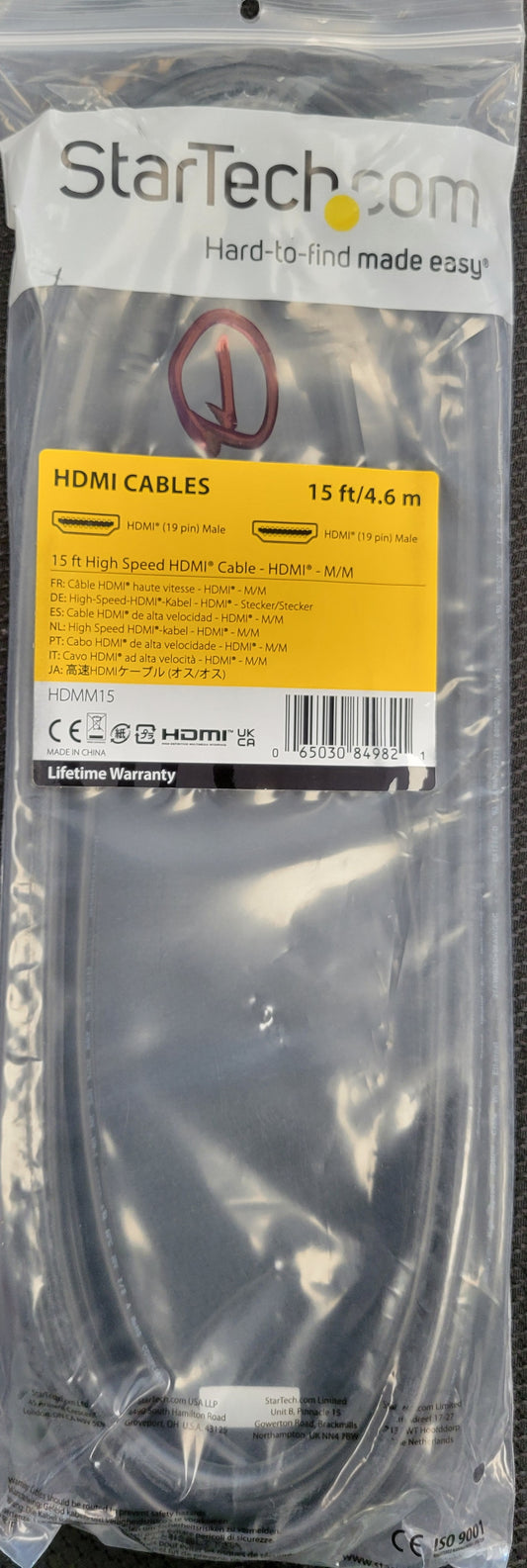 StarTech 15ft High Speed HDMI Cable - New!