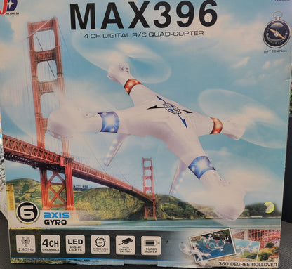 JXA MAX396 4 CH DIGITAL R/C QUADCOPTER / Drone - Training, Easy to Fly - New!