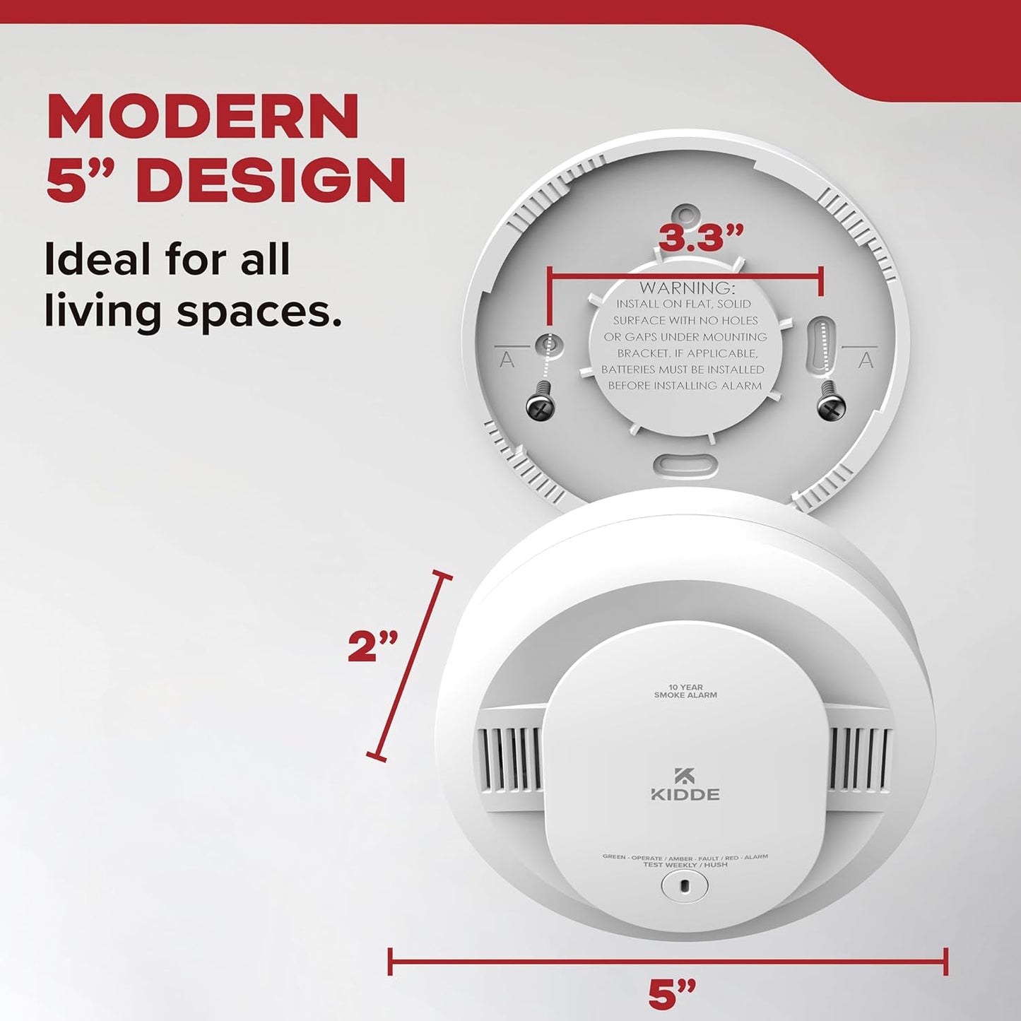 Kidde 20SD10 Smoke Alarm, 10 Year Battery Operation, Easy Installation, New!