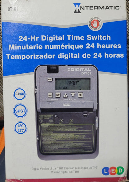 Intermatic DT101, 24 Hour Dial Digital Electronic Time Switch, 20 Amp, New!