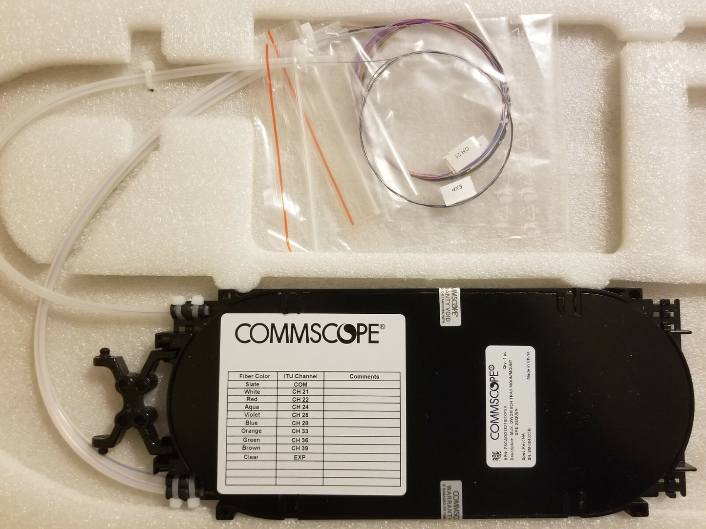 Commscope FSCADD1821G1XPXX / FOSC-OC-6 / 8 Channel Fiber Optic Splice Tray - NEW