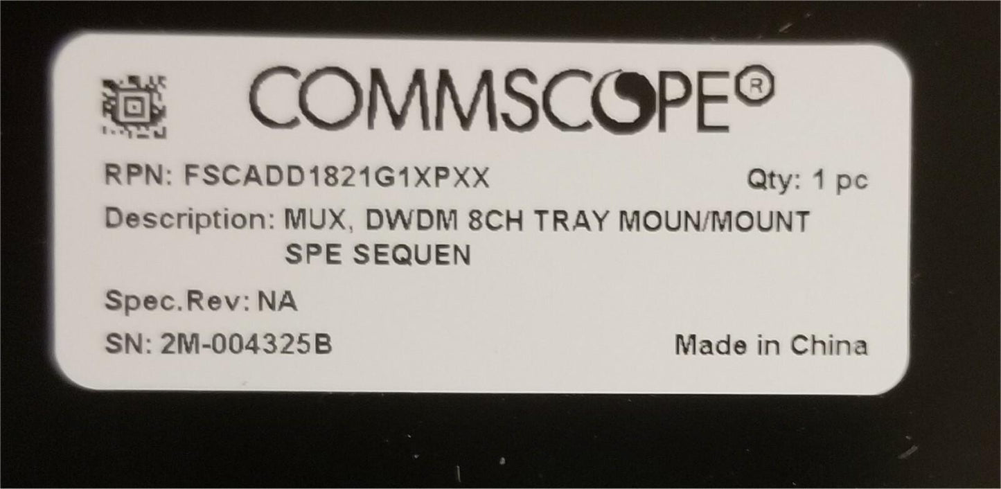 Commscope FSCADD1821G1XPXX / FOSC-OC-6 / 8 Channel Fiber Optic Splice Tray - NEW