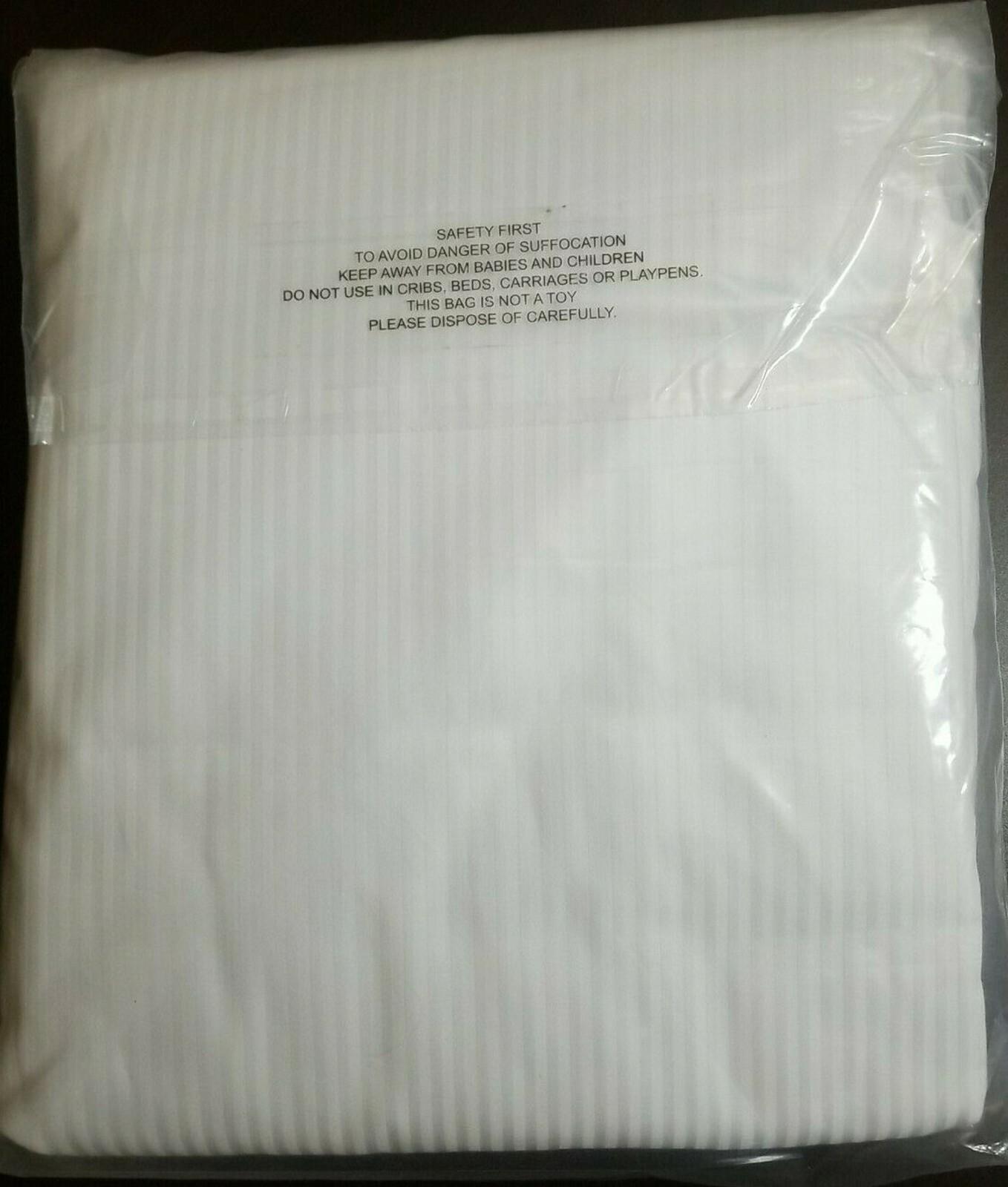 Surefit Premier Cotton Sateen Full Sheet Set - 230 TC - White Stripe - Sealed!