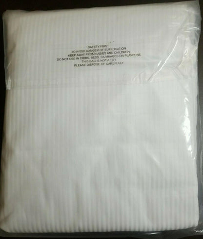 Surefit Premier Cotton Sateen Full Sheet Set - 230 TC - White Stripe - Sealed!