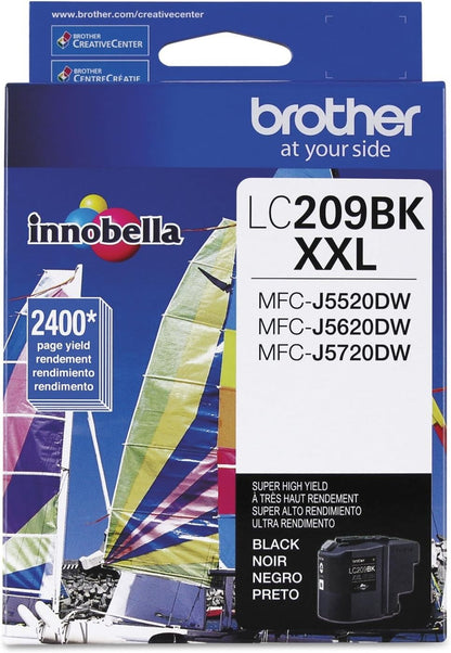 Genuine Brother LC209BK XXL High Yield Black Ink Cartridge, Exp 11/23, Free Ship