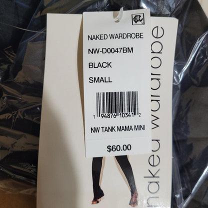 Naked Wardrobe NW Tank Mama Mini Dress, Black, Small (NW-D0047BM) New, Free Ship