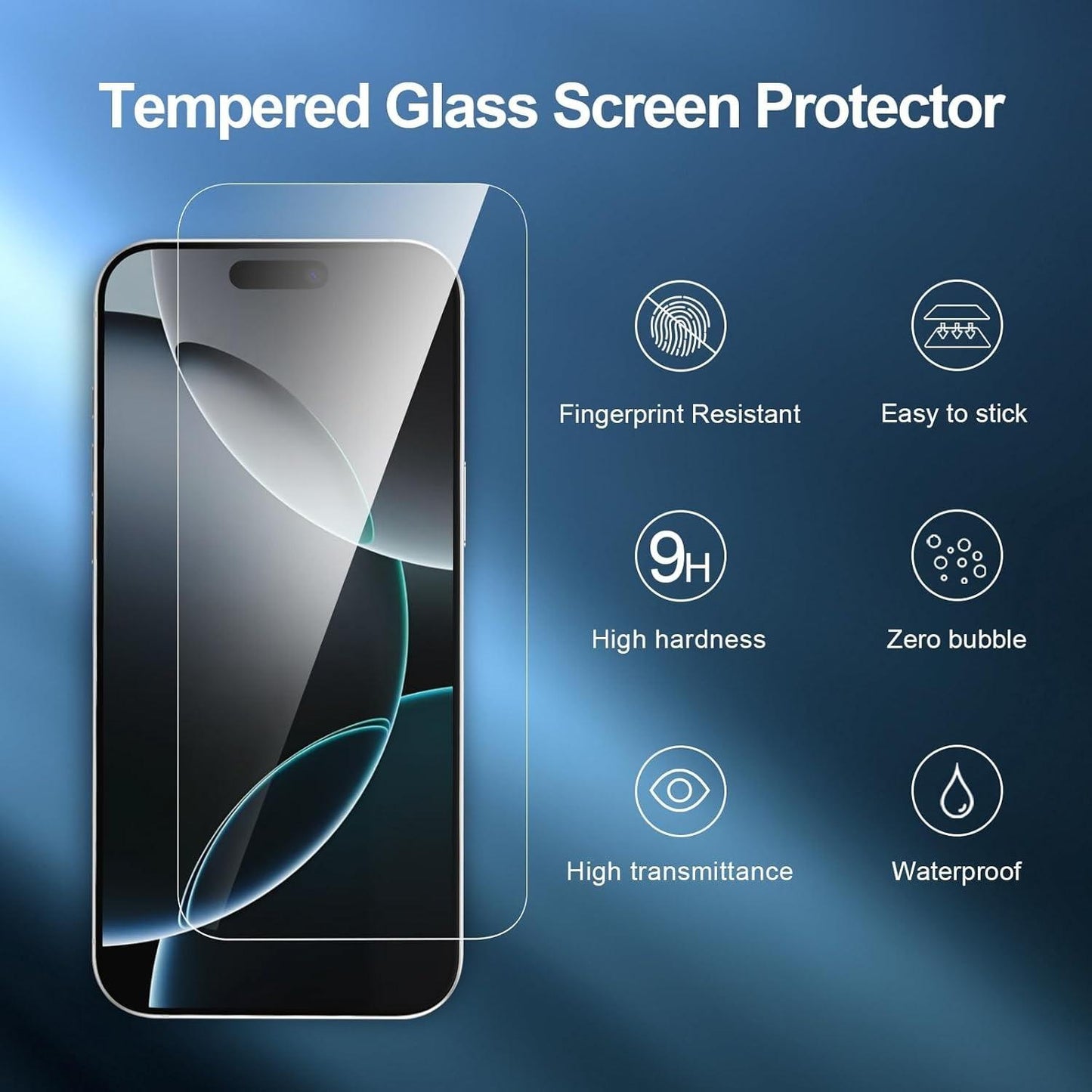 NEW'C 9h Tempered Glass for iPhone 16 Pro Max (6-9 pcs) - Free Shipping!