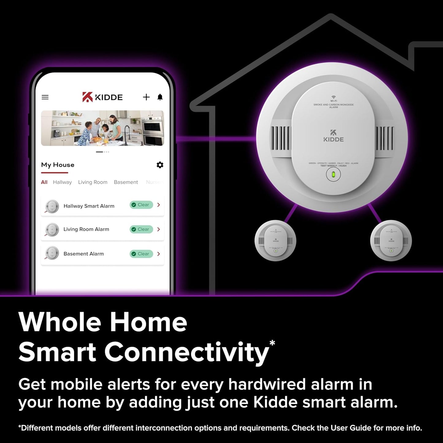Kidde 30CUAR-W Smart App Smoke & Carbon Monoxide Detector w/ Voice, New!