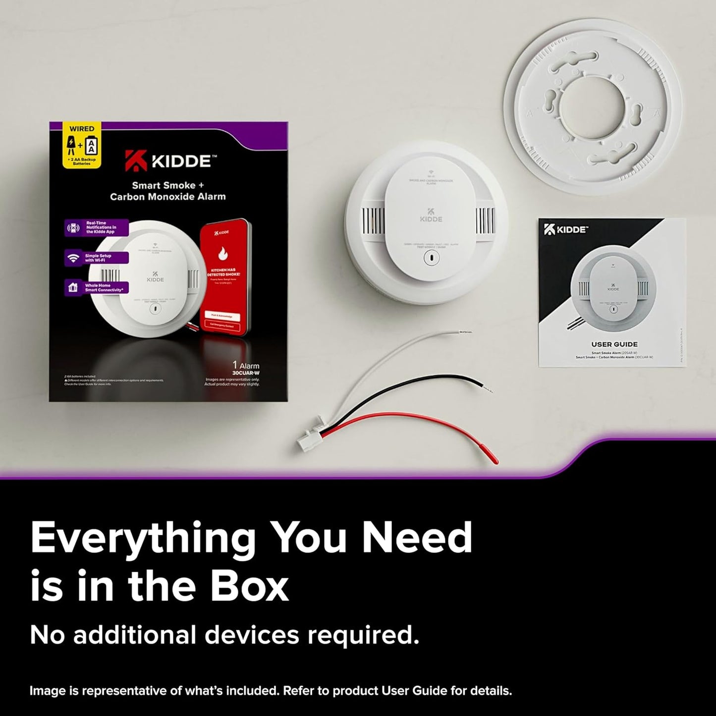 Kidde 30CUAR-W Smart App Smoke & Carbon Monoxide Detector w/ Voice, New!