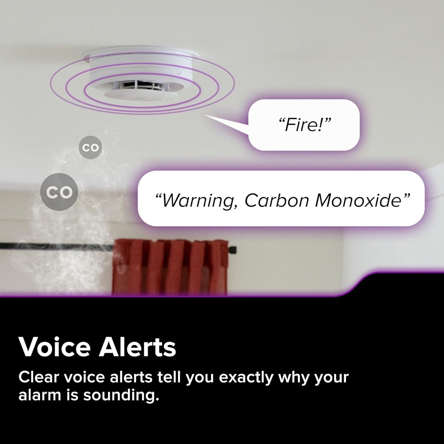 Kidde 30CUAR-W Smart App Smoke & Carbon Monoxide Detector w/ Voice, New!