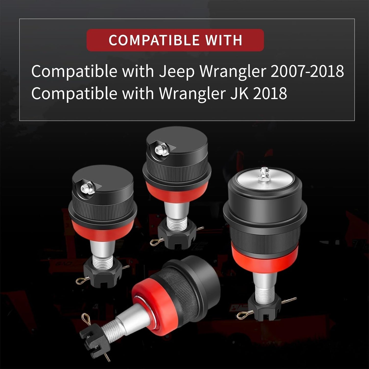 Heavy Duty Replacement Ball Joints for 2007-2018 Jeep Wrangler, Replaces 3134