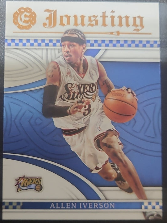 Allen Iverson - Sixers Jersey #3 - Jousting, Card #28 - 2016-17 Panini Excalibur