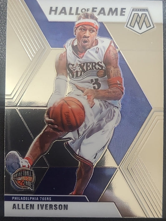 Allen Iverson, Sixers Jersey #3, Hall of Fame, Card #287, 2019-20 Panini Mosaic