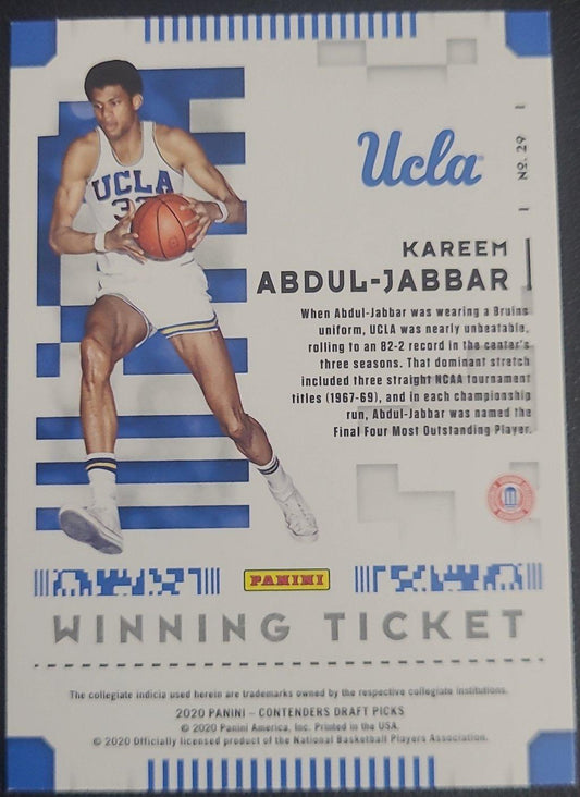 Kareem Abdul-Jabbar, UCLA - Jersey #33, Card #29, 2020 Panini Contenders
