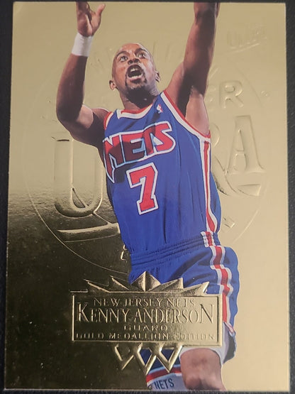 Kenny Anderson, New Jersey Nets- Jersey #7, Card #111, 1995 Fleer Gold Medal.