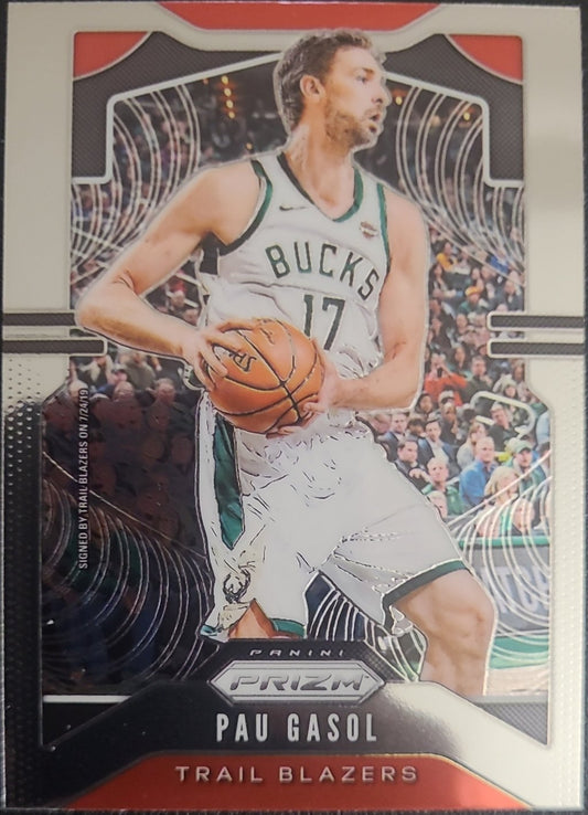 Pau Gasol, Portland Trailblazers, Jersey #17, Card #233, 2019-20 Panini Prizm