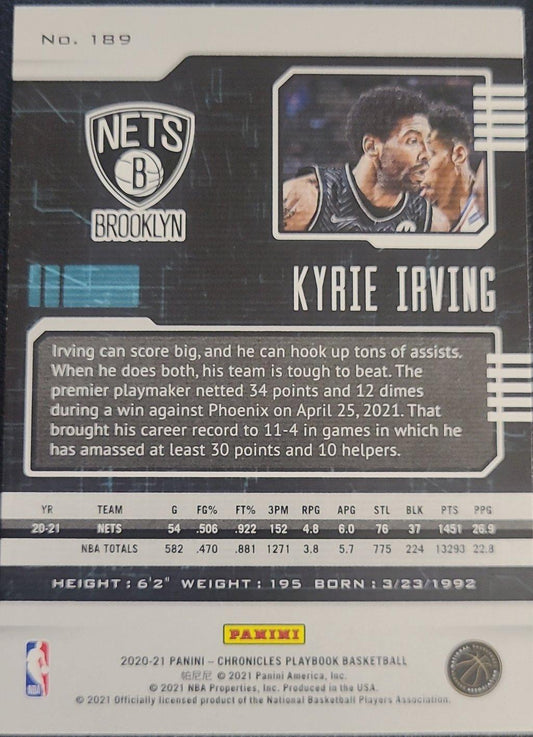 Kyrie Irving - Brooklyn Nets, Jersey #11, Card #189, 2020-21 Panini Chronicles