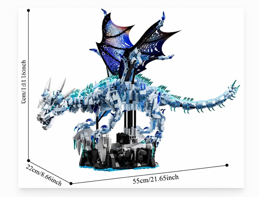 Remocguys Ice Dragon Building Set Compatible with Lego, 1646 PCS For Adults - NEW!