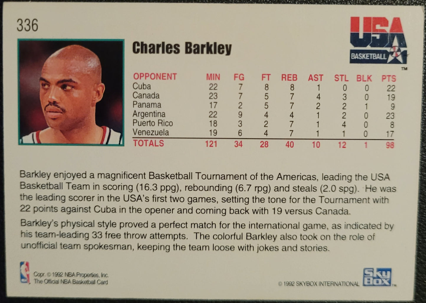 1992-93 Hoops #336 Charles Barkley