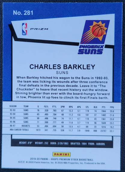 2019-20 Hoops Premium Stock Red Cracked Ice, #281 Charles Barkley