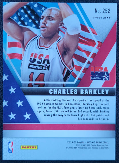 2019-20 Panini Mosaic #252 Charles Barkley Silver Prizm