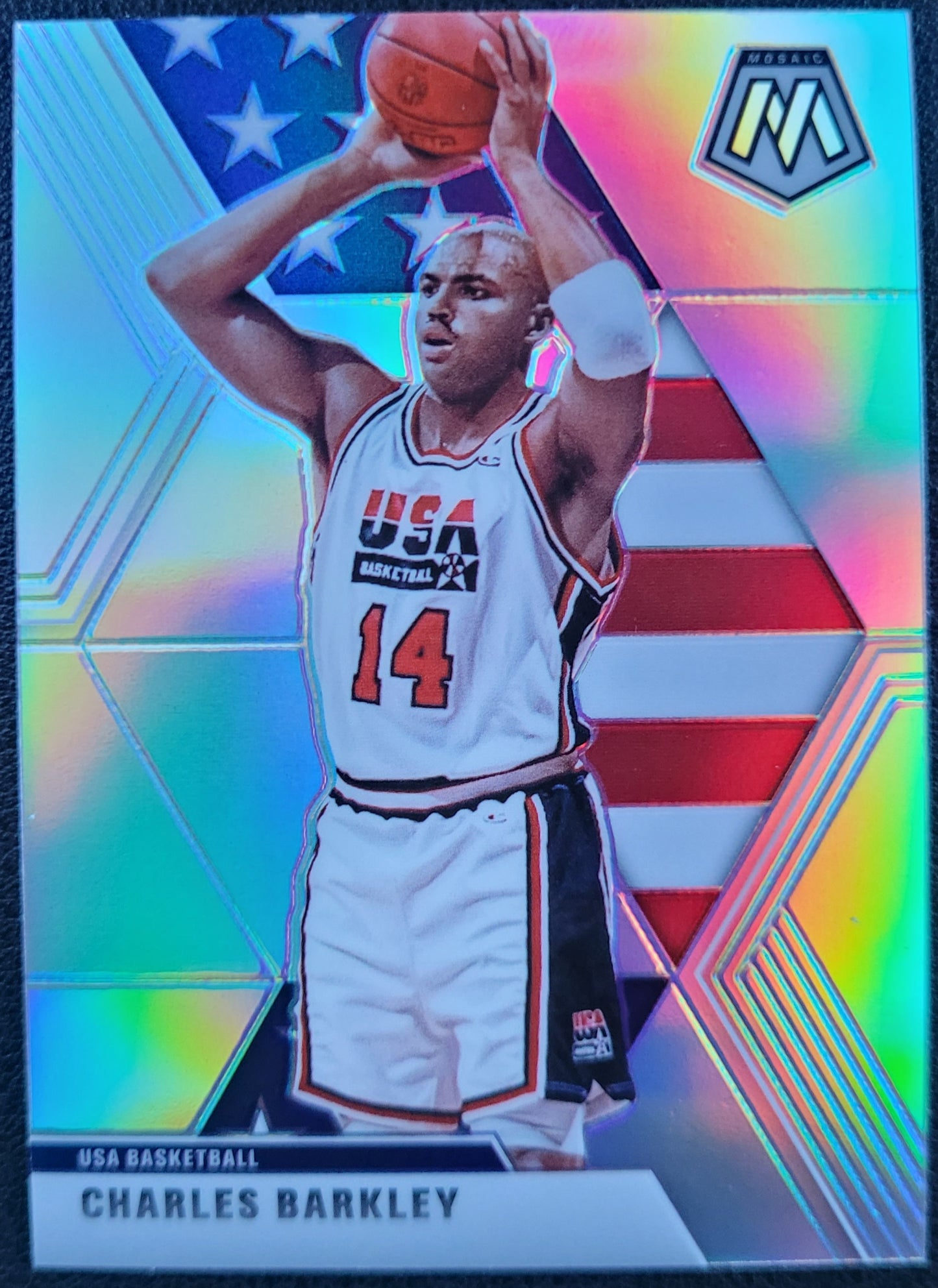 2019-20 Panini Mosaic #252 Charles Barkley Silver Prizm