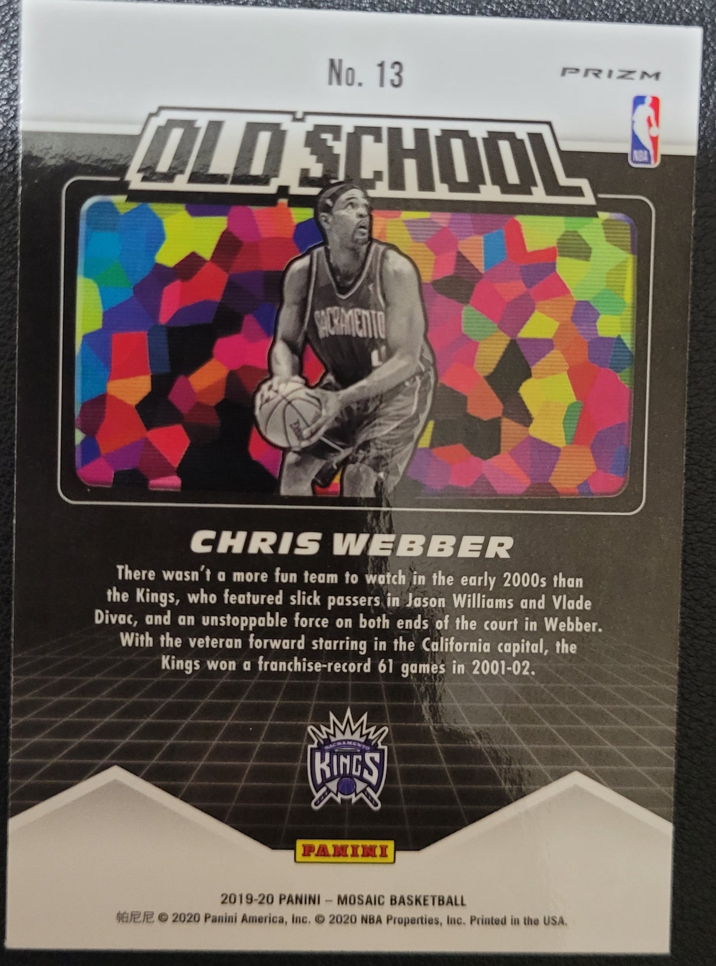 2019-20 Panini Mosaic #13 Chris Webber Old School Mosaic Green