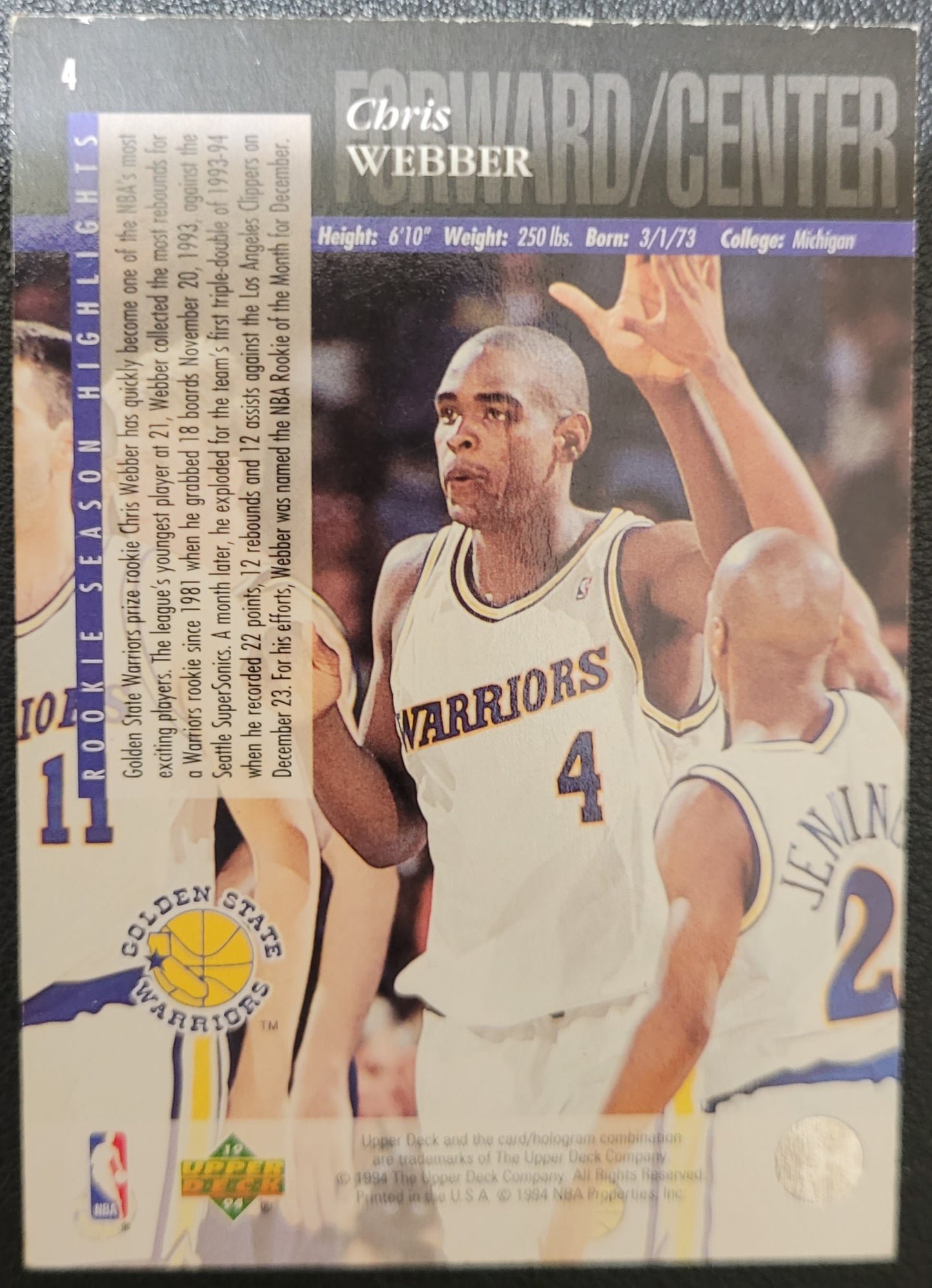 1993-94 Upper Deck Special Edition #4 Chris Webber Electric Court