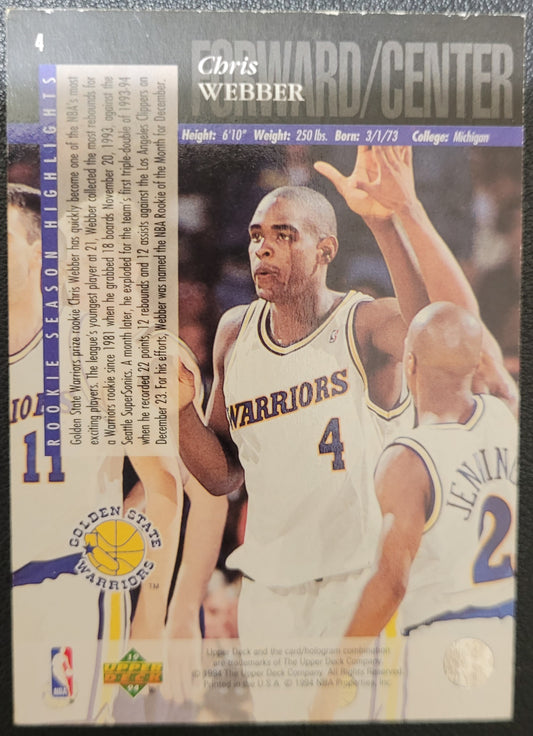 1993-94 Upper Deck Special Edition #4 Chris Webber Electric Court