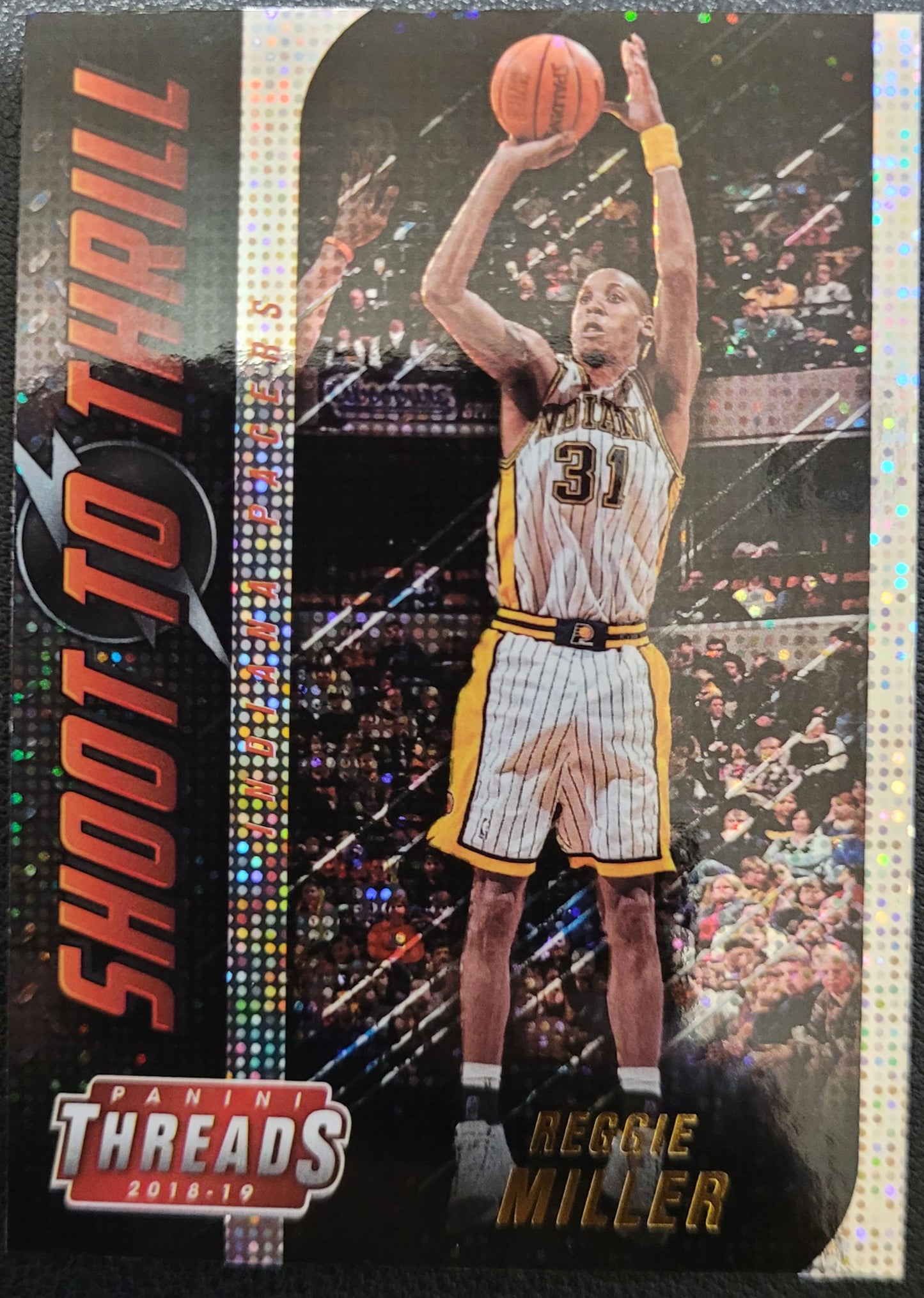 2018-19 Panini Threads #2 Reggie Miller Shoot to Thrill Dazzle