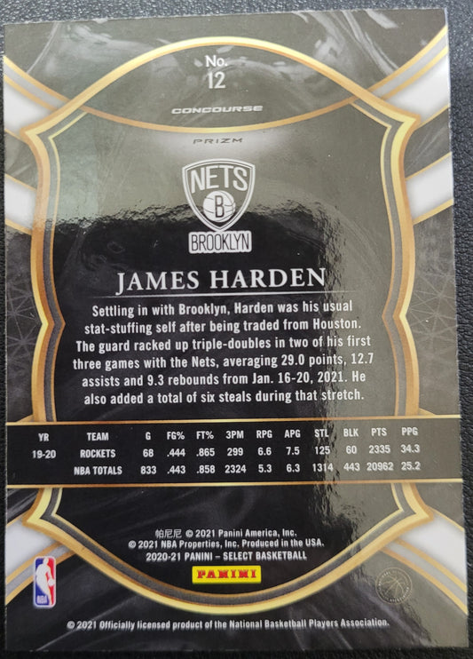 James Harden 2020-2021 Panini Select Concourse, #12