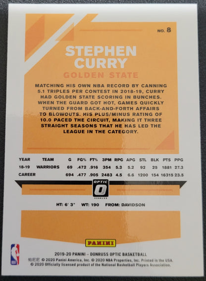 2019-20 Donruss Optic #8 Stephen Curry