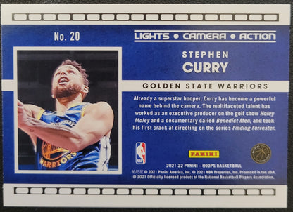 2021-22 Hoops #20 Stephen Curry Lights Camera Action
