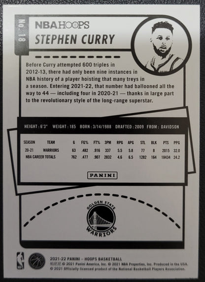 2021-22 Hoops Winter #18 Stephen Curry