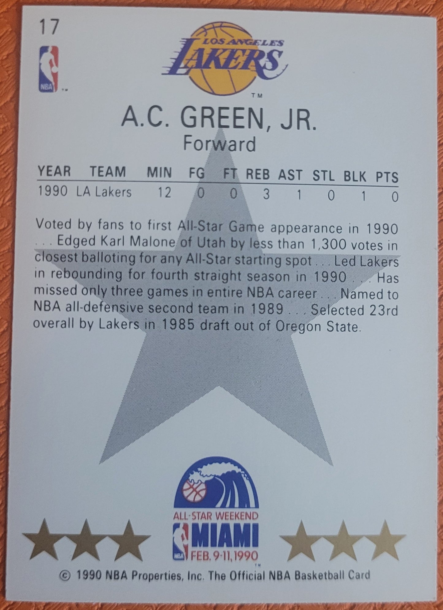 1990-91 Hoops #17 A.C. Green