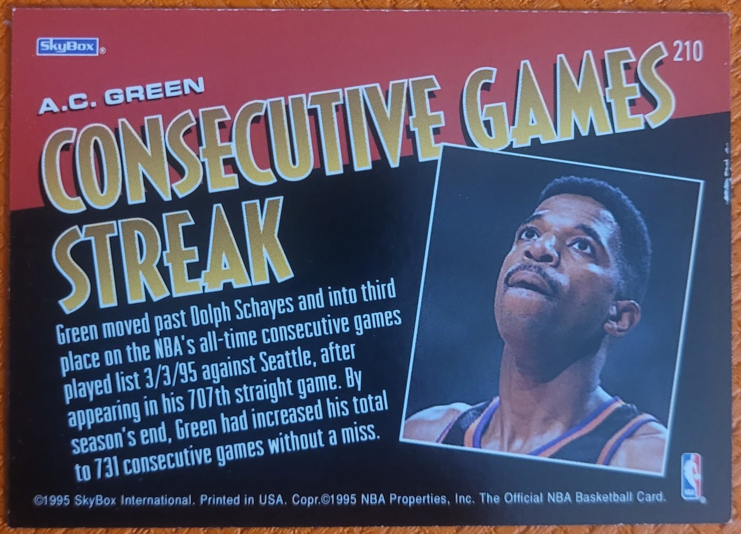 1995-96 Hoops #210 A.C. Green