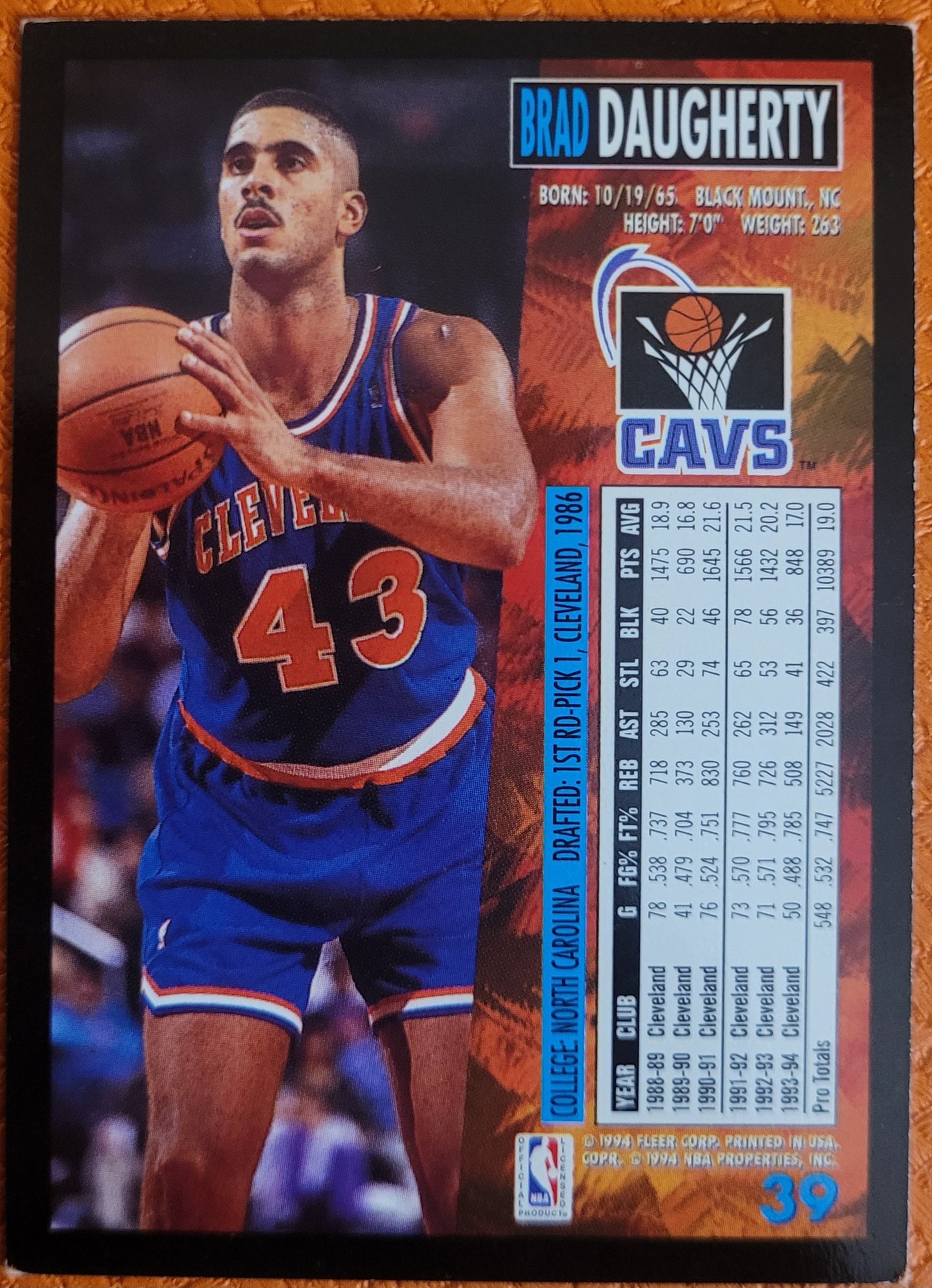1994-95 Fleer #39 Brad Daugherty