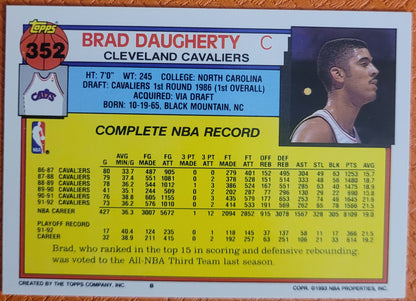 1992-93 Topps #352 Brad Daugherty