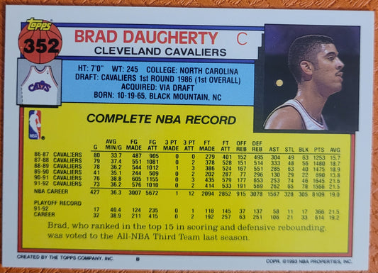 1992-93 Topps #352 Brad Daugherty