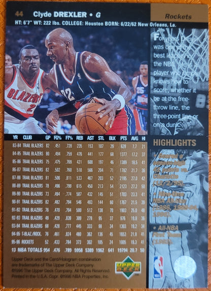 1996-97 Upper Deck #44 Clyde Drexler
